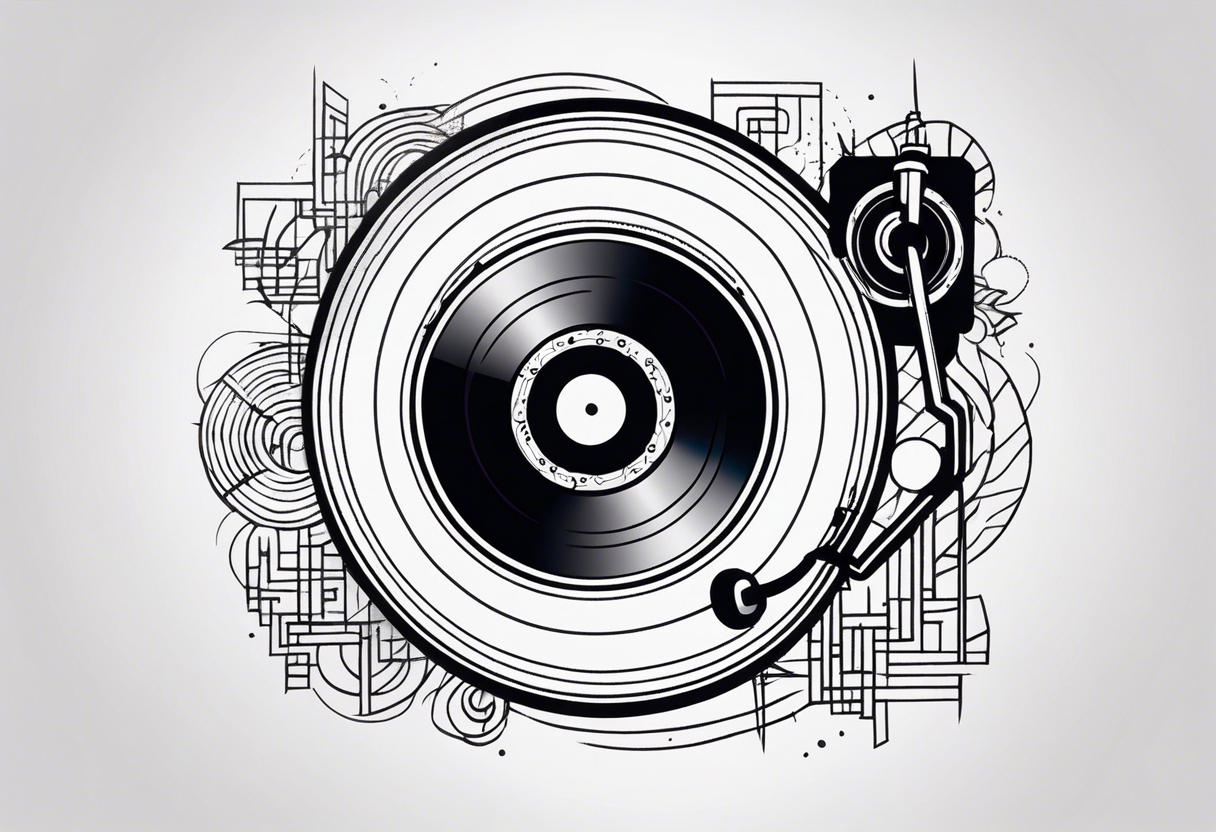 Vinyl record music tattoo idea