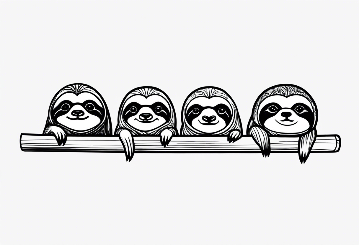 sloths funny tattoo idea