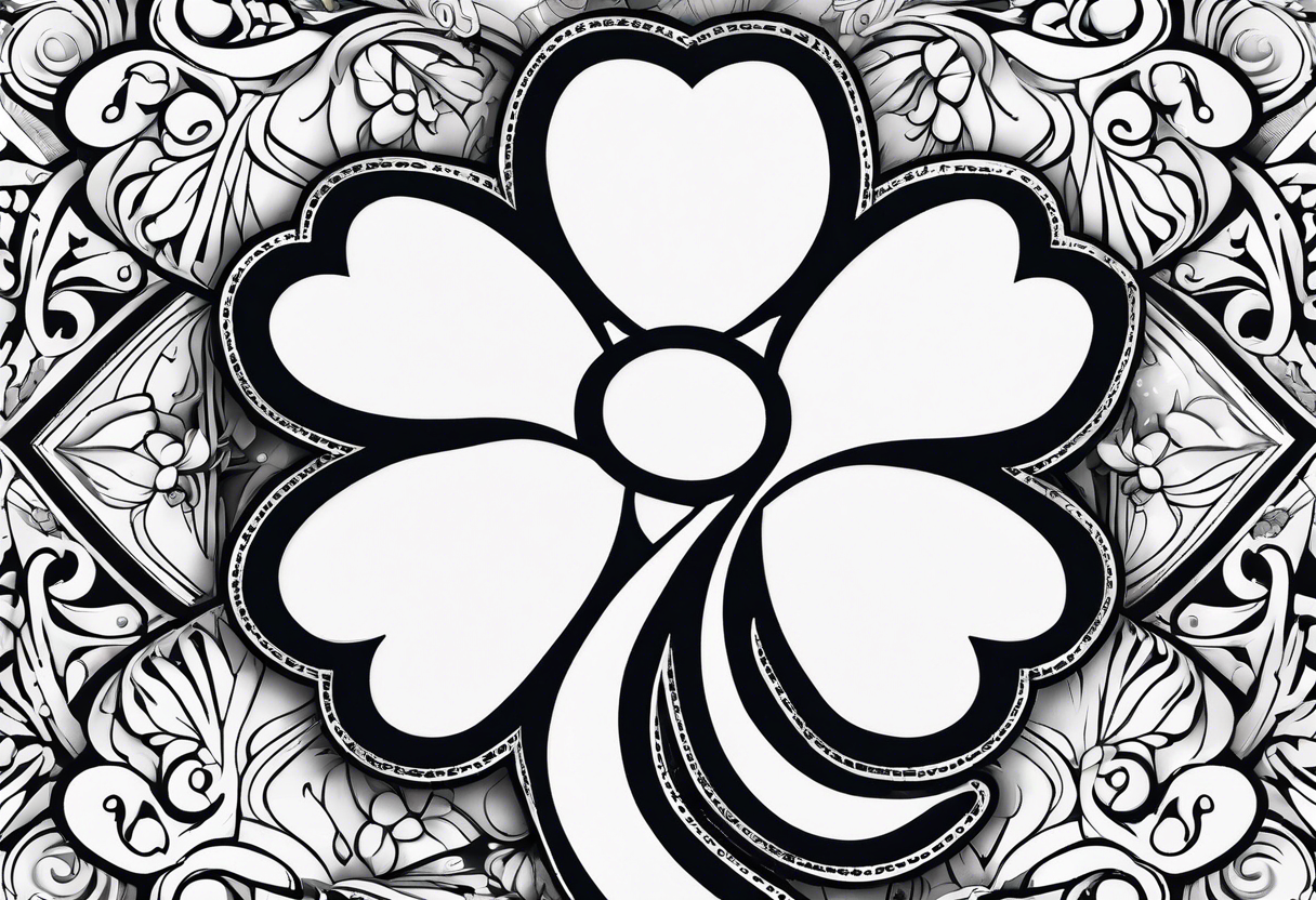 4 leaf clover with horseshoe and dice tattoo idea