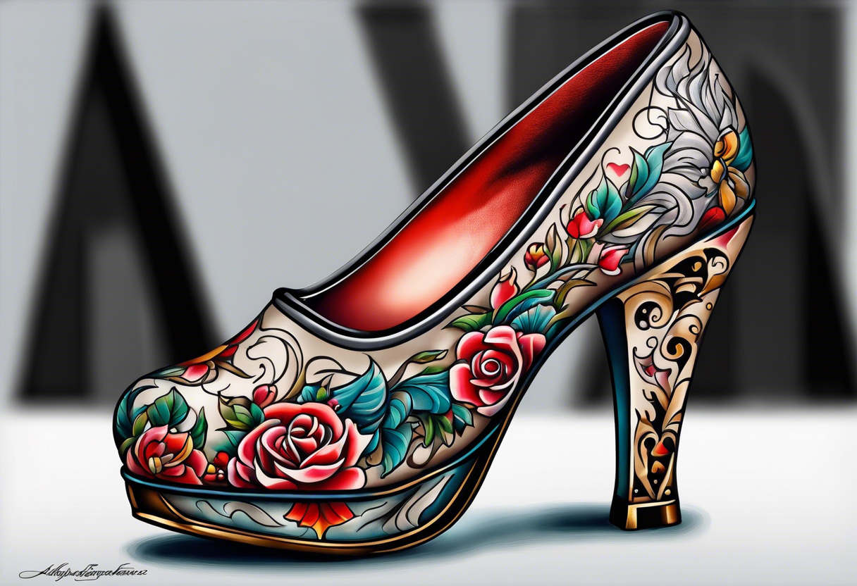 high heel tattoo idea