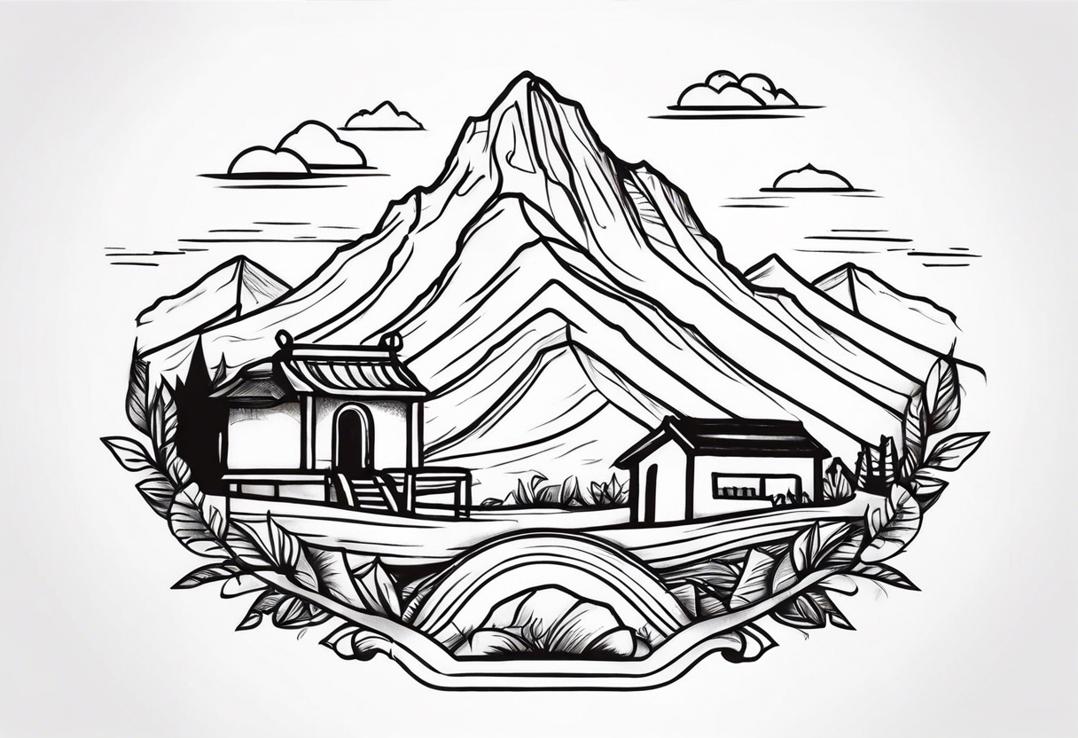 Peru country. Simple tattoo sketch without small details tattoo idea