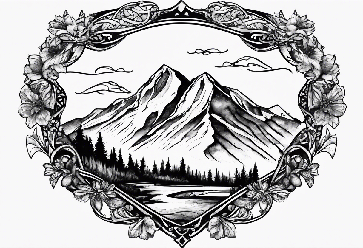 10 mile range, snowboarding, snow capped mountain, gold mining, blue sky tattoo idea