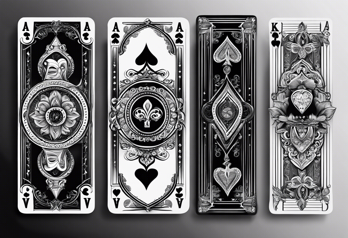 Jack of cards playing card with different details tattoo idea