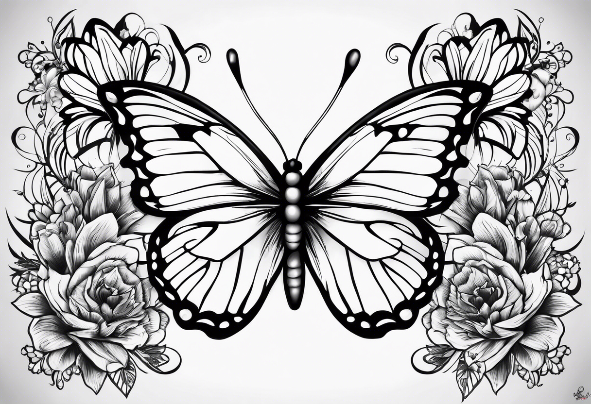 MyLiah name with butterflies tattoo idea