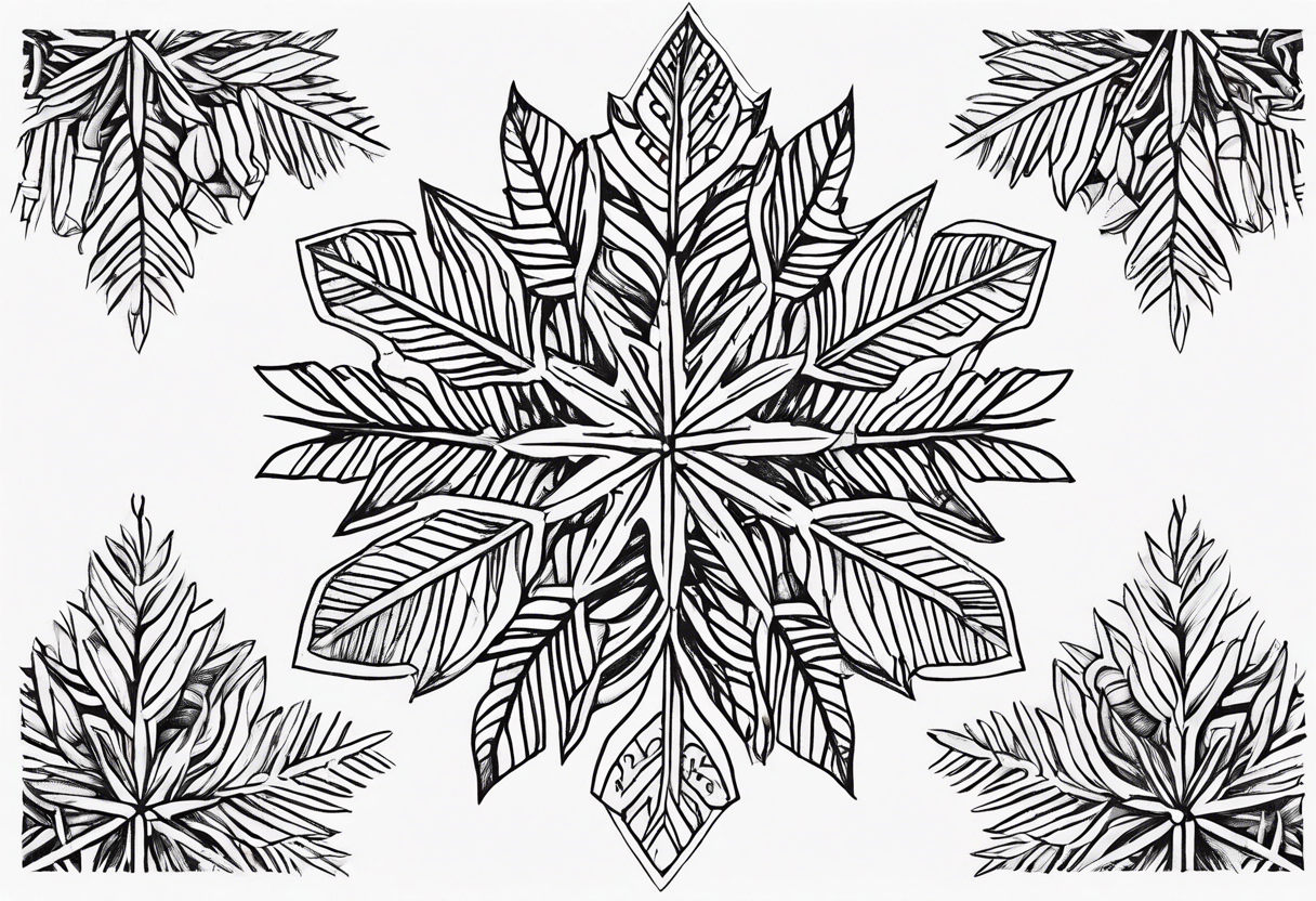 Snowflakes, palm, small tattoo idea