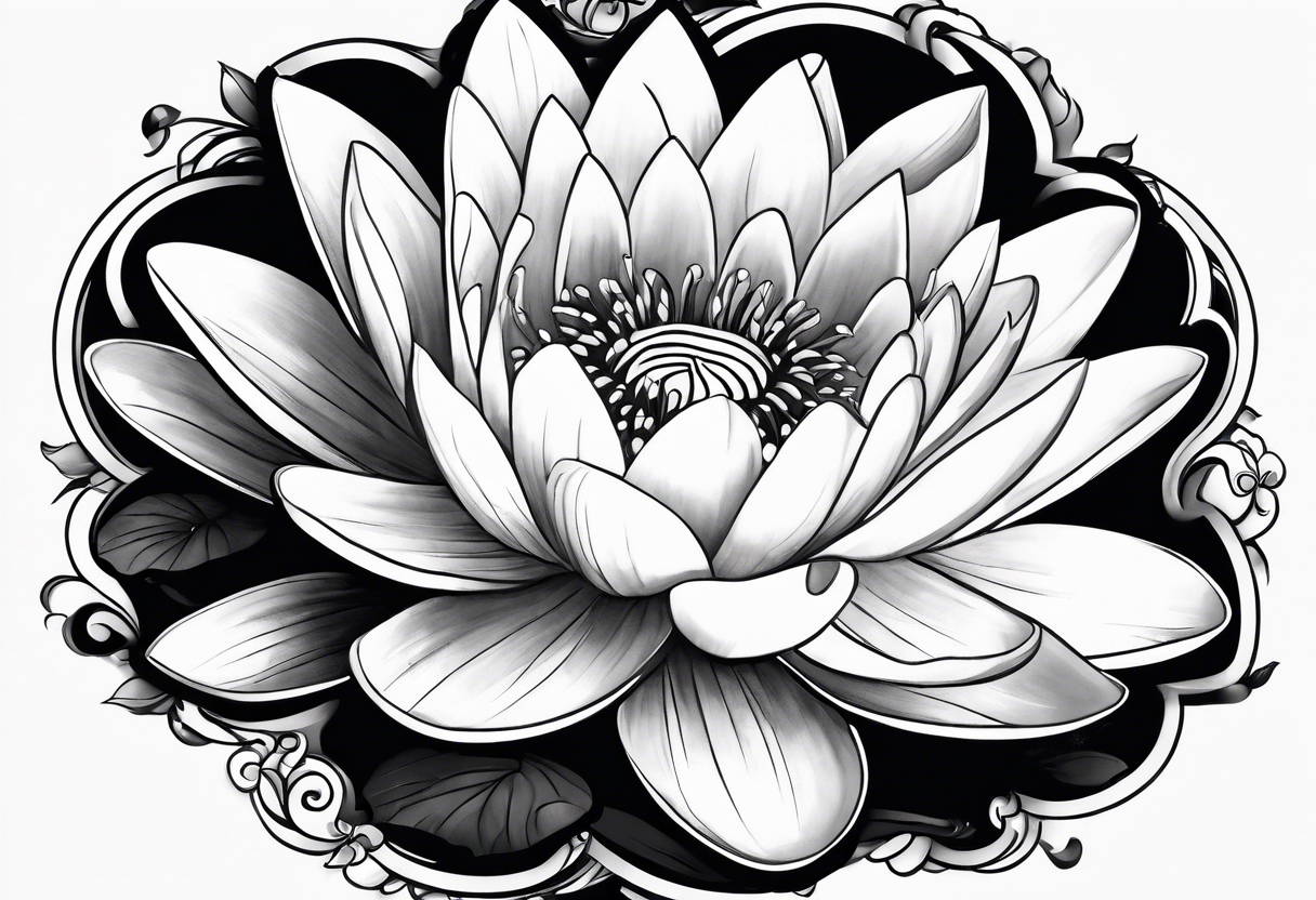 Water lily bouquet tattoo idea