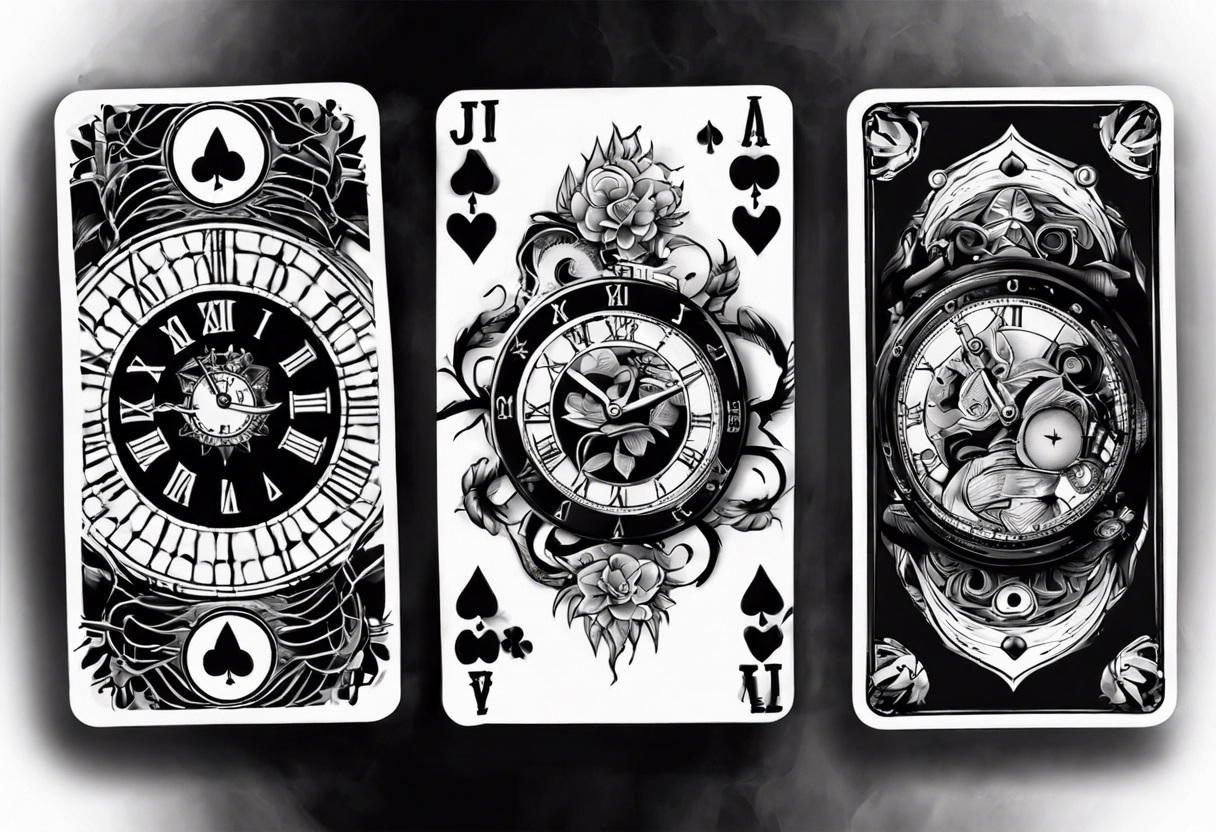 4 cartes poker
Une vieille horloge tattoo idea