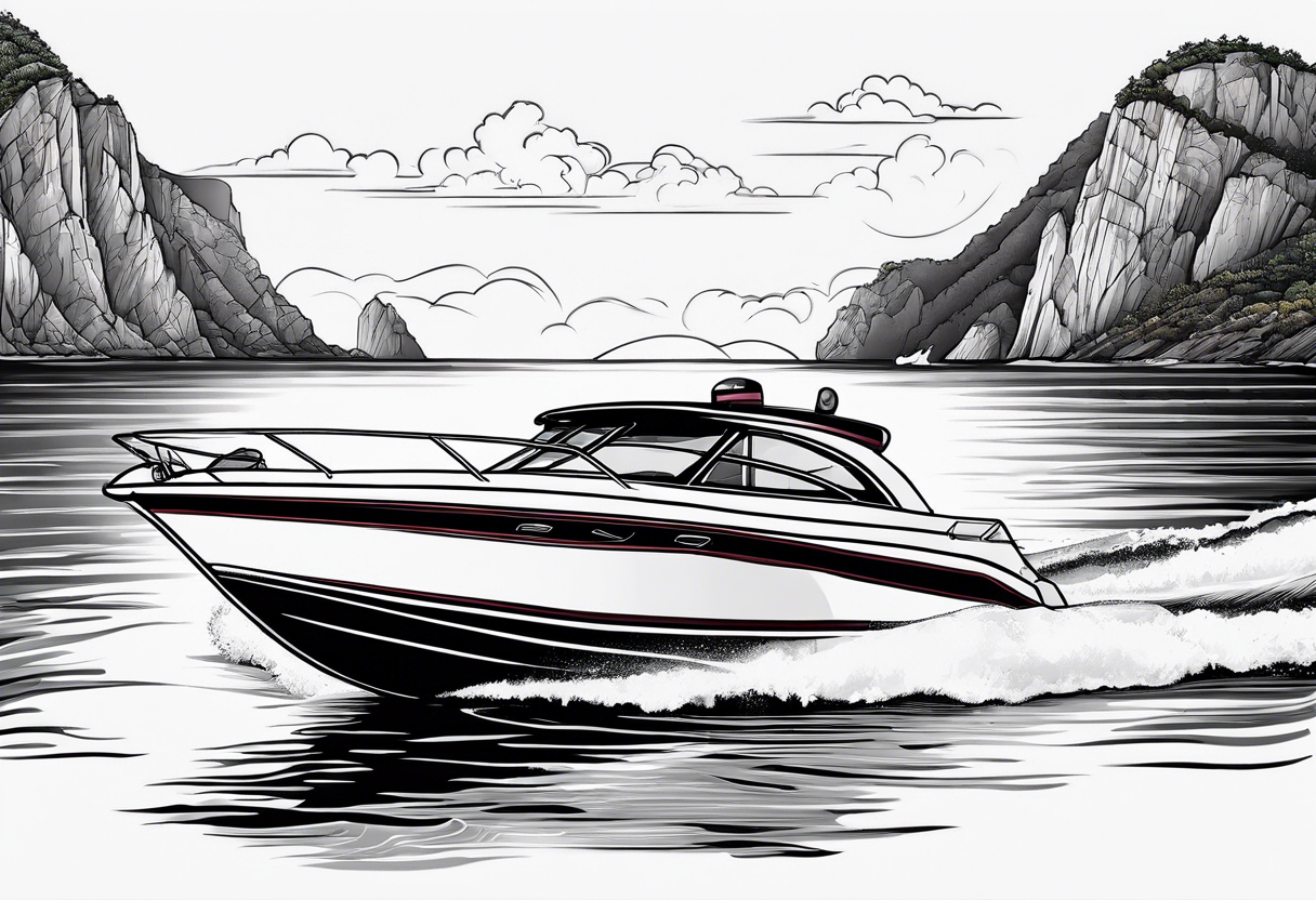 Speed Boat to island of capri tattoo idea