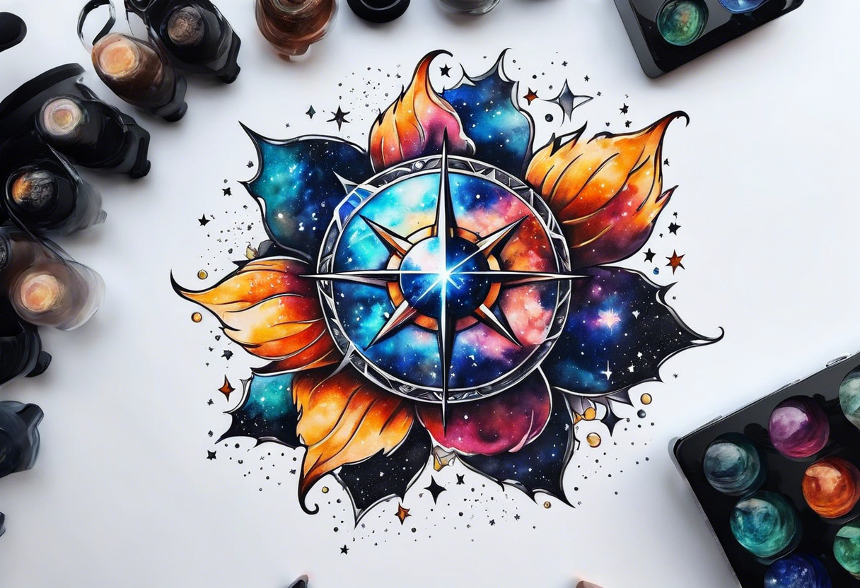 Supernova in a galaxy tattoo idea