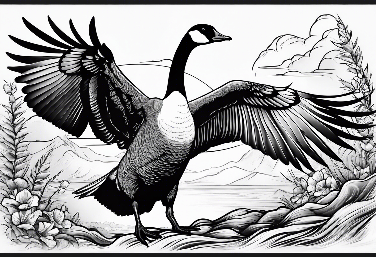 canadian goose fighting tattoo idea