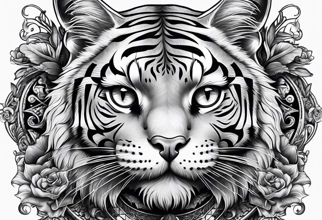 Cat bigger than tiger tattoo idea