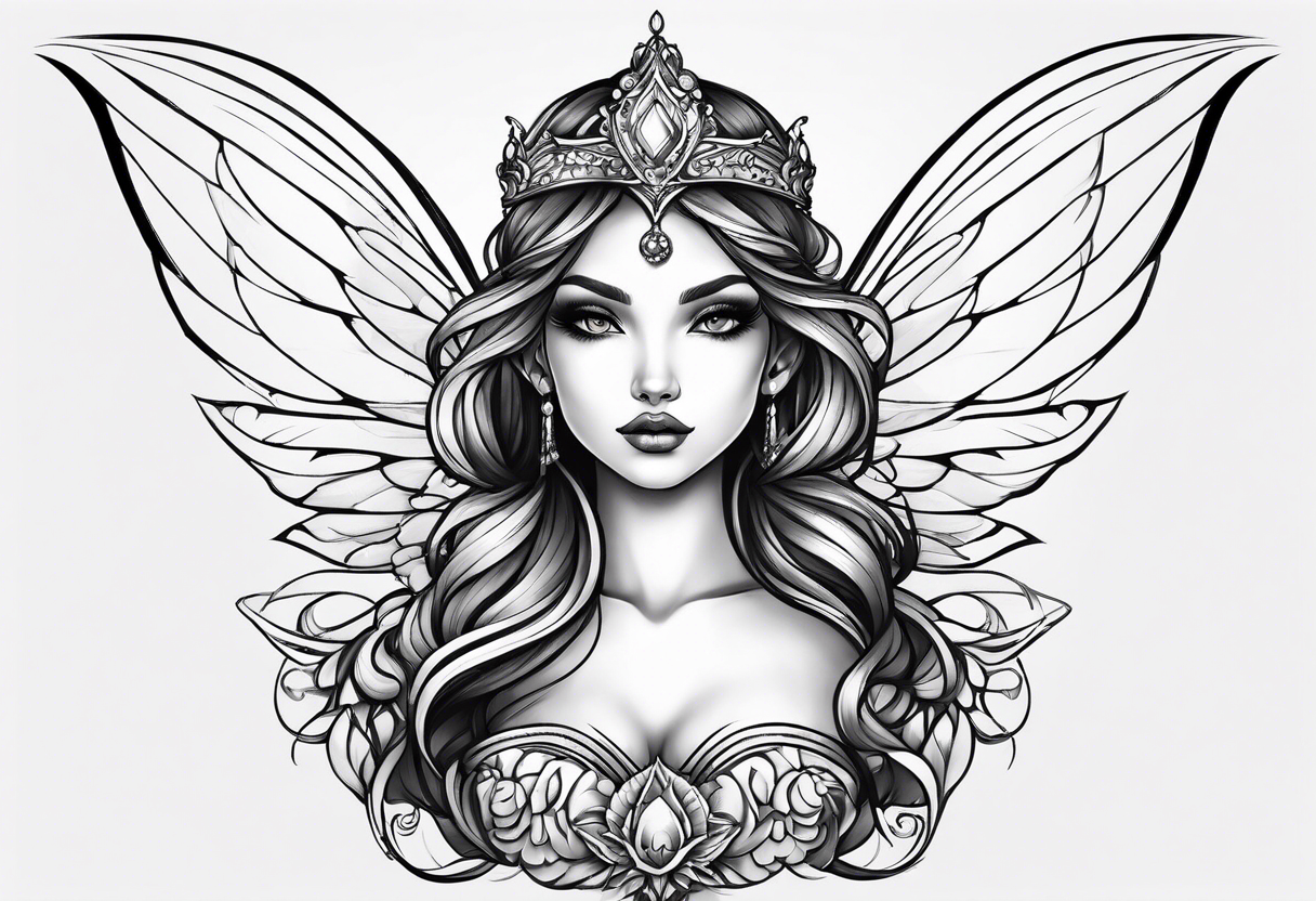 Full body small fairy mythical tattoo idea