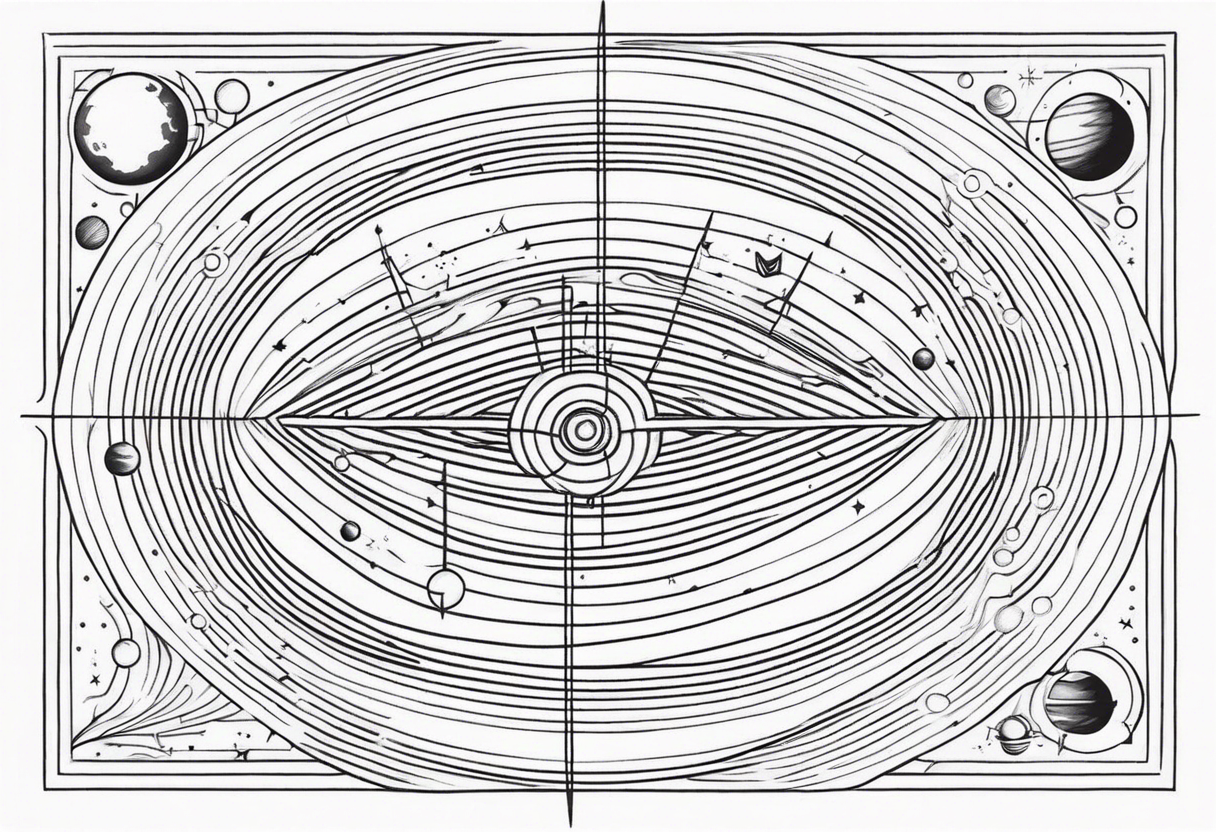 space time surface bend schematic tattoo idea