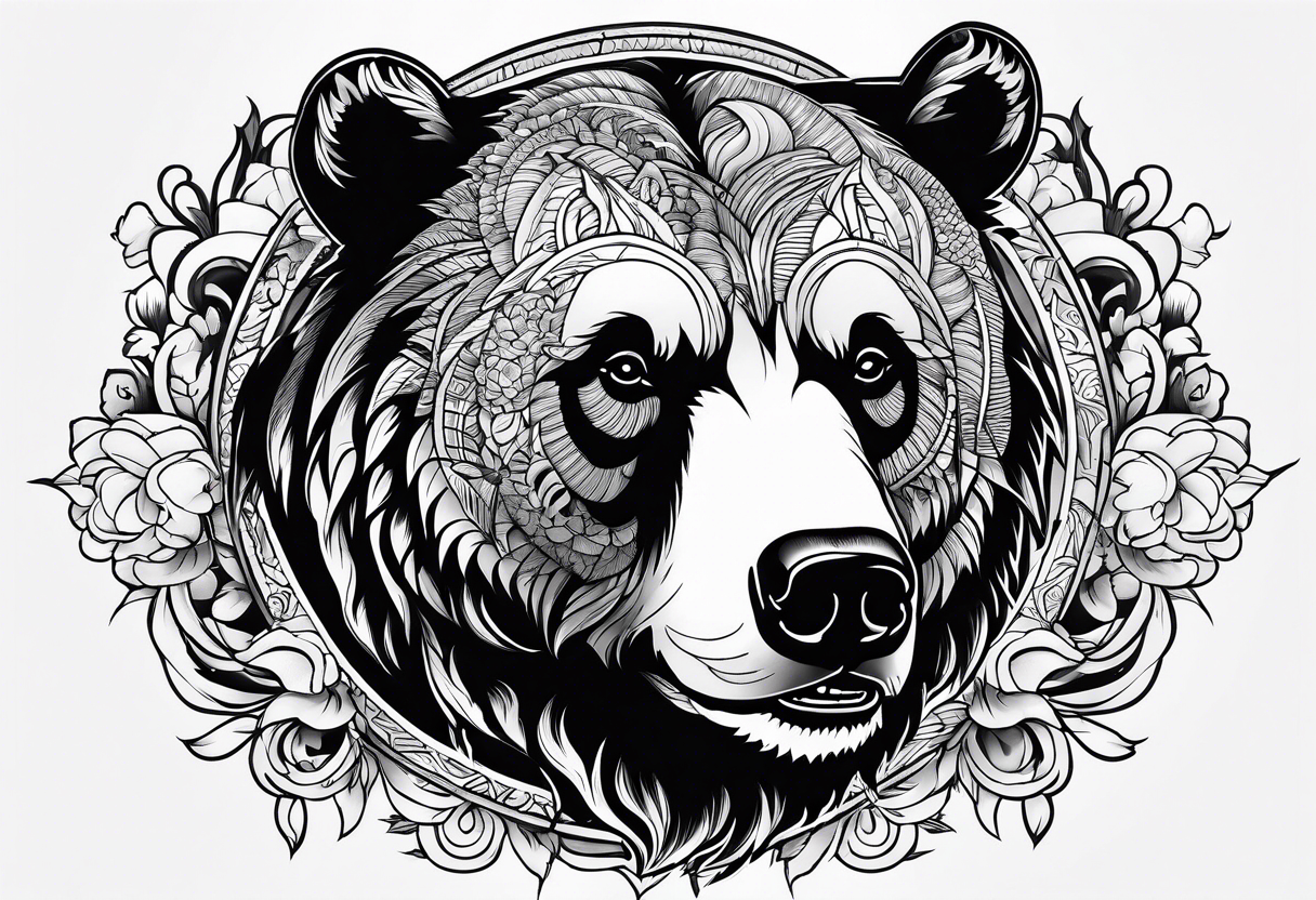 A Bear not many details tattoo idea