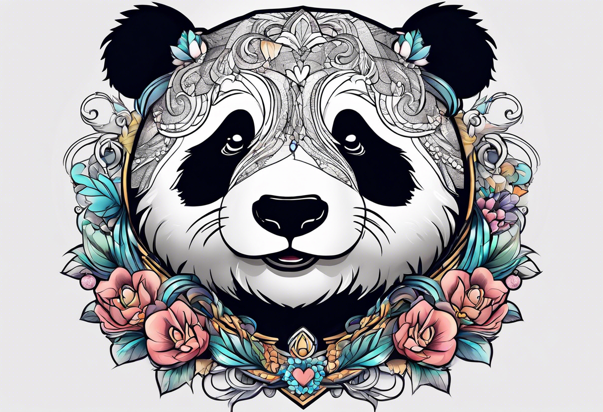 a fat cute panda tattoo idea