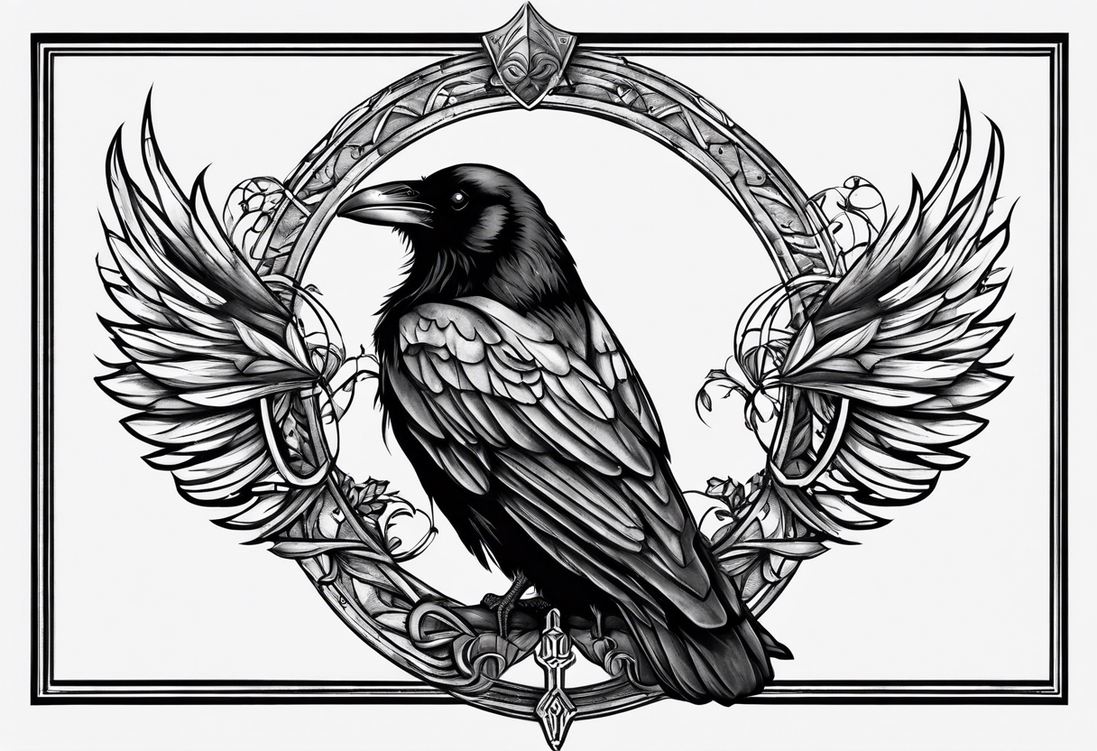 raven 
roman numeral seven
Omnia Urunt tattoo idea