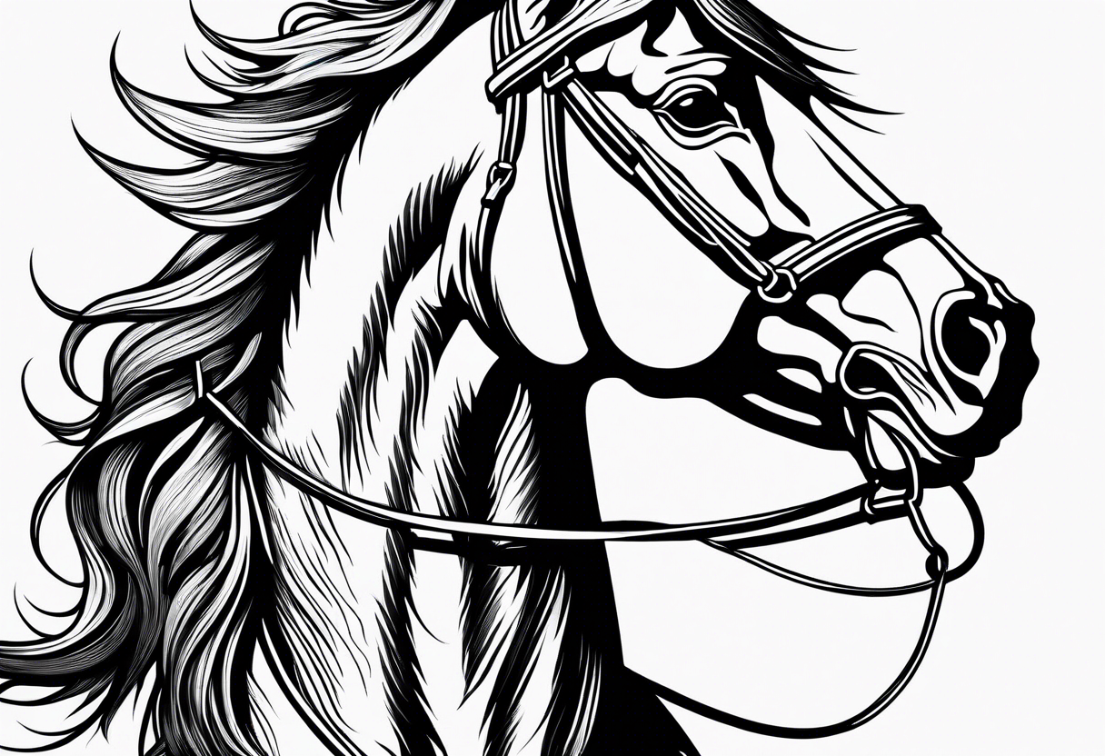 Linework horse tattoo idea