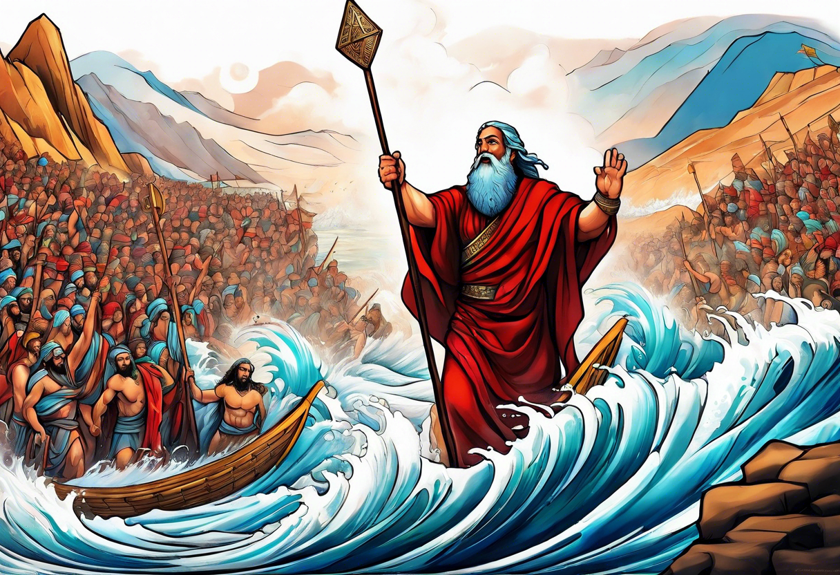 Moses parting the Red Sea tattoo idea