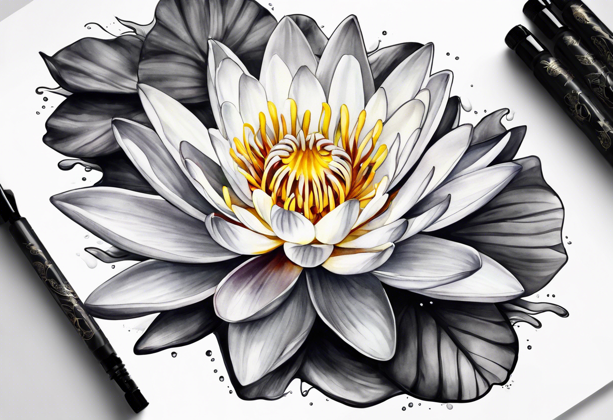 Water lily bouquet tattoo idea