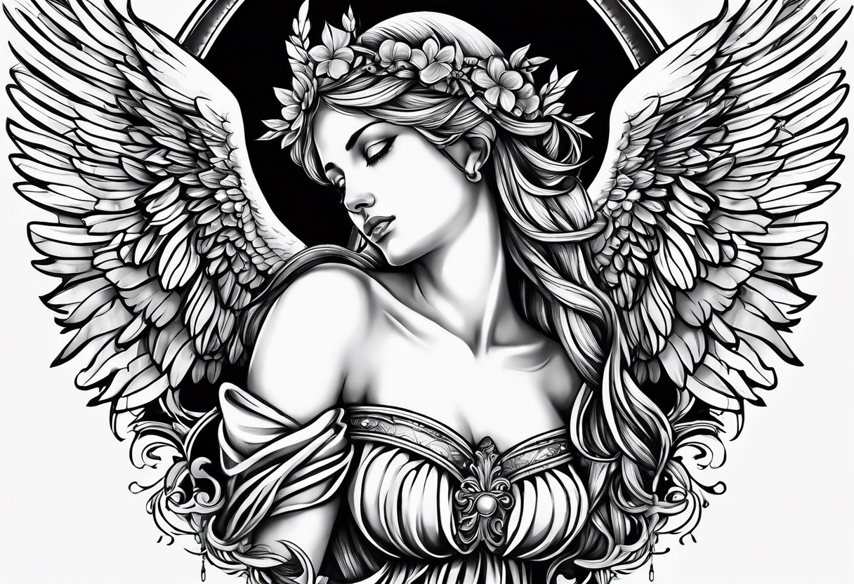 forearm angel tattoo idea