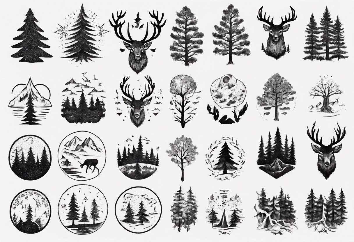 Nordic, forest, living in present, muscular tattoo idea