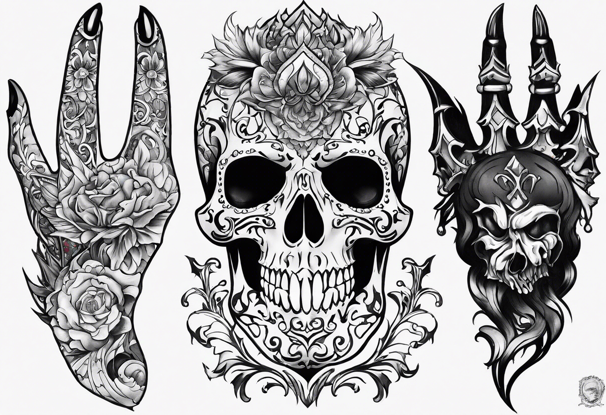 skeletal hand tattoo idea