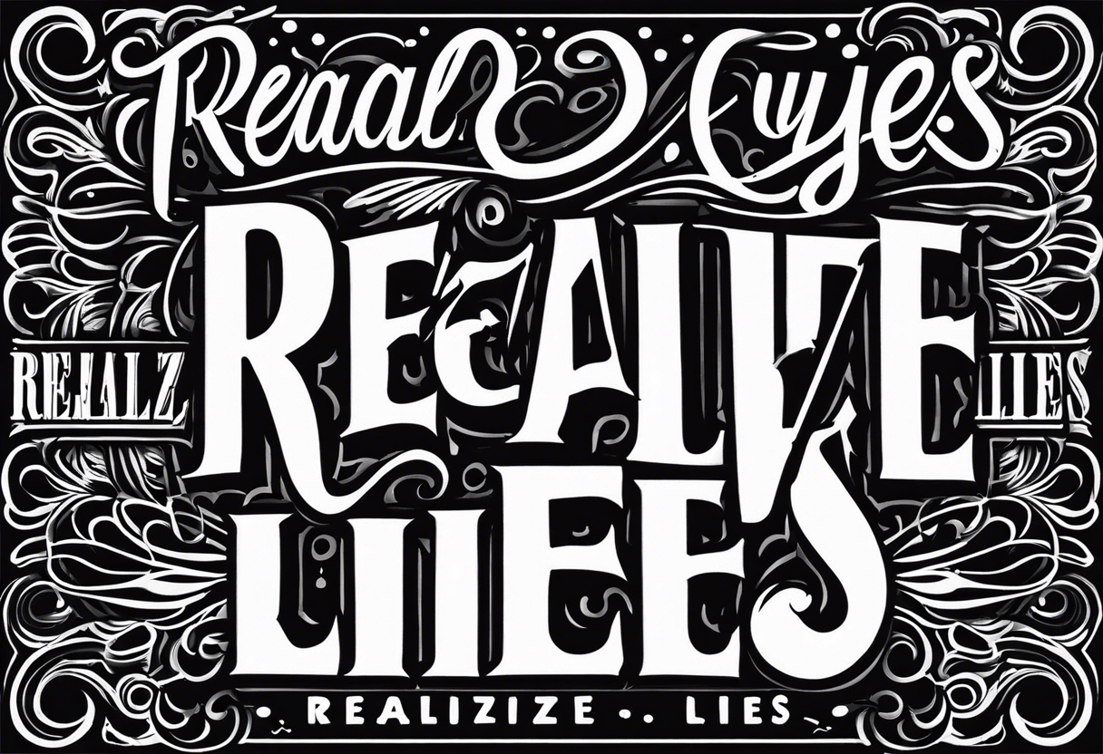 Real eyes
Realize
Real Lies tattoo idea