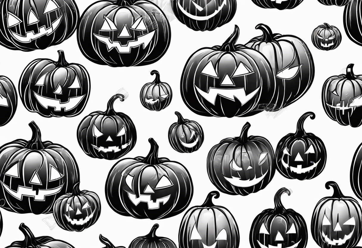 scary pumpkins modern tattoo idea