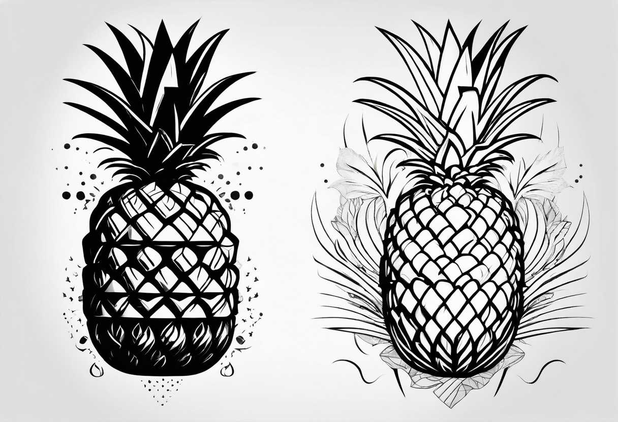 Half pineapple half bomb tattoo idea