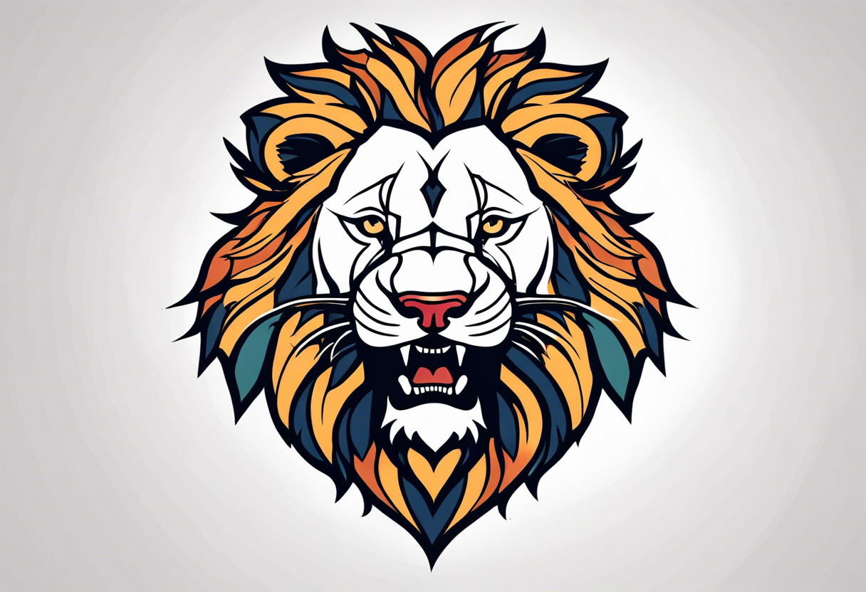 Lion roaring tattoo idea