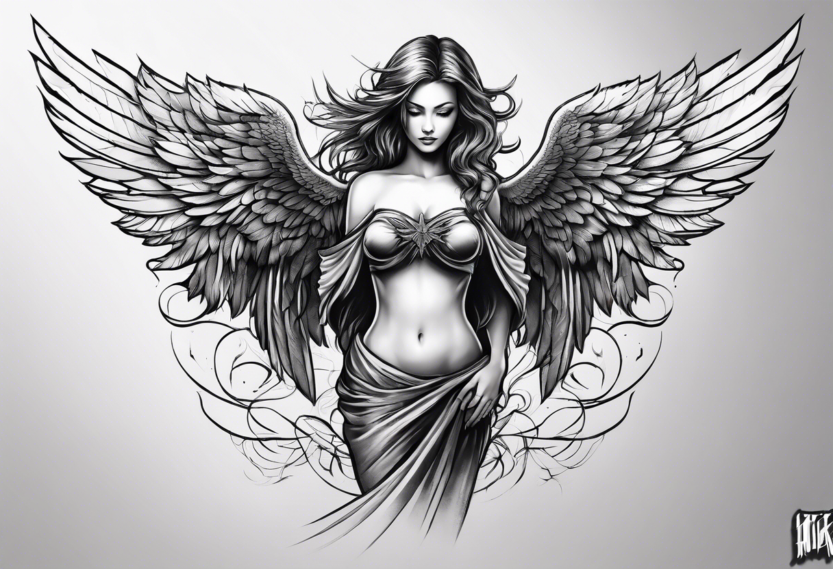 Fallen angel tattoo idea