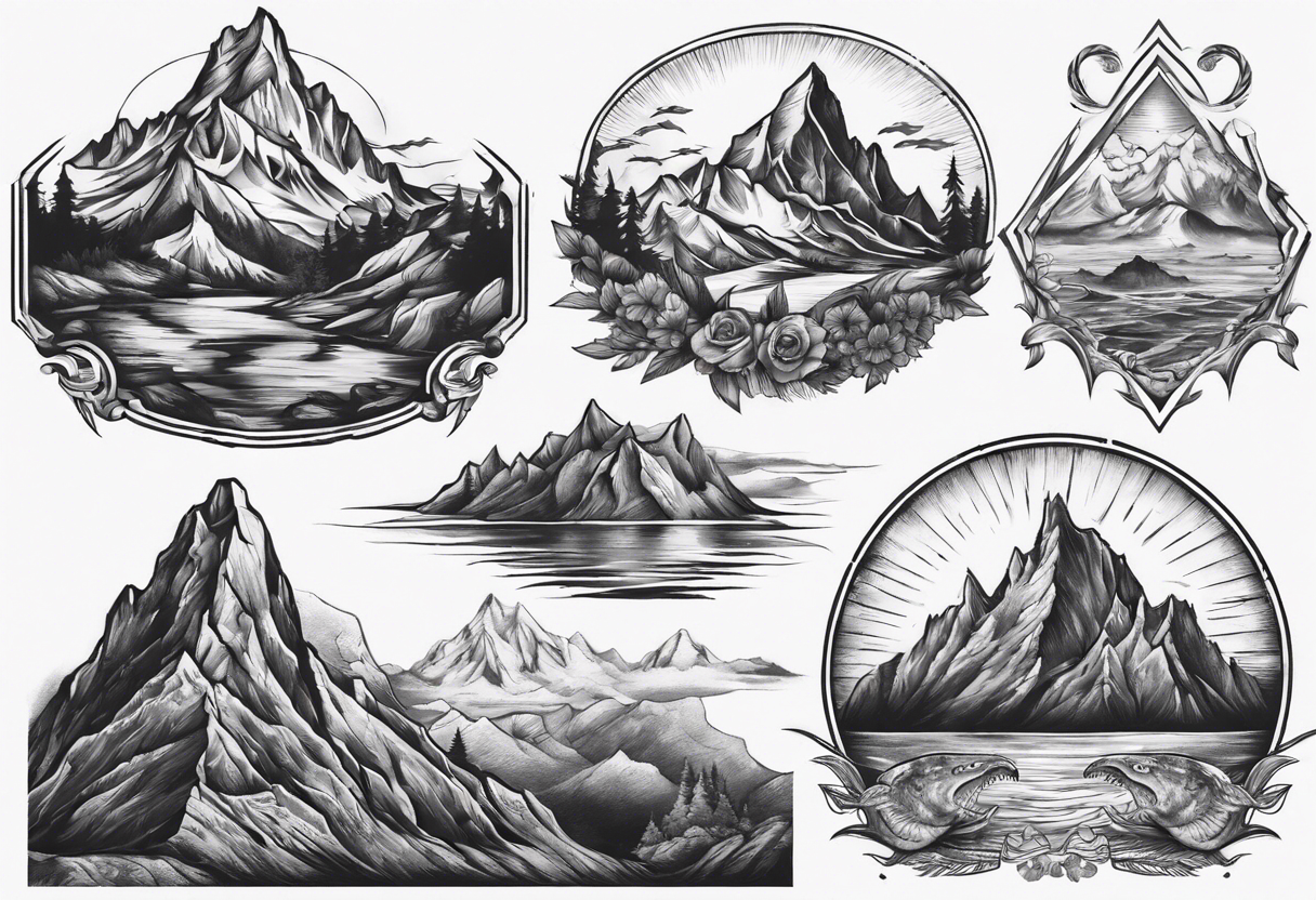 The triglav mountain and the sea beneath it tattoo idea