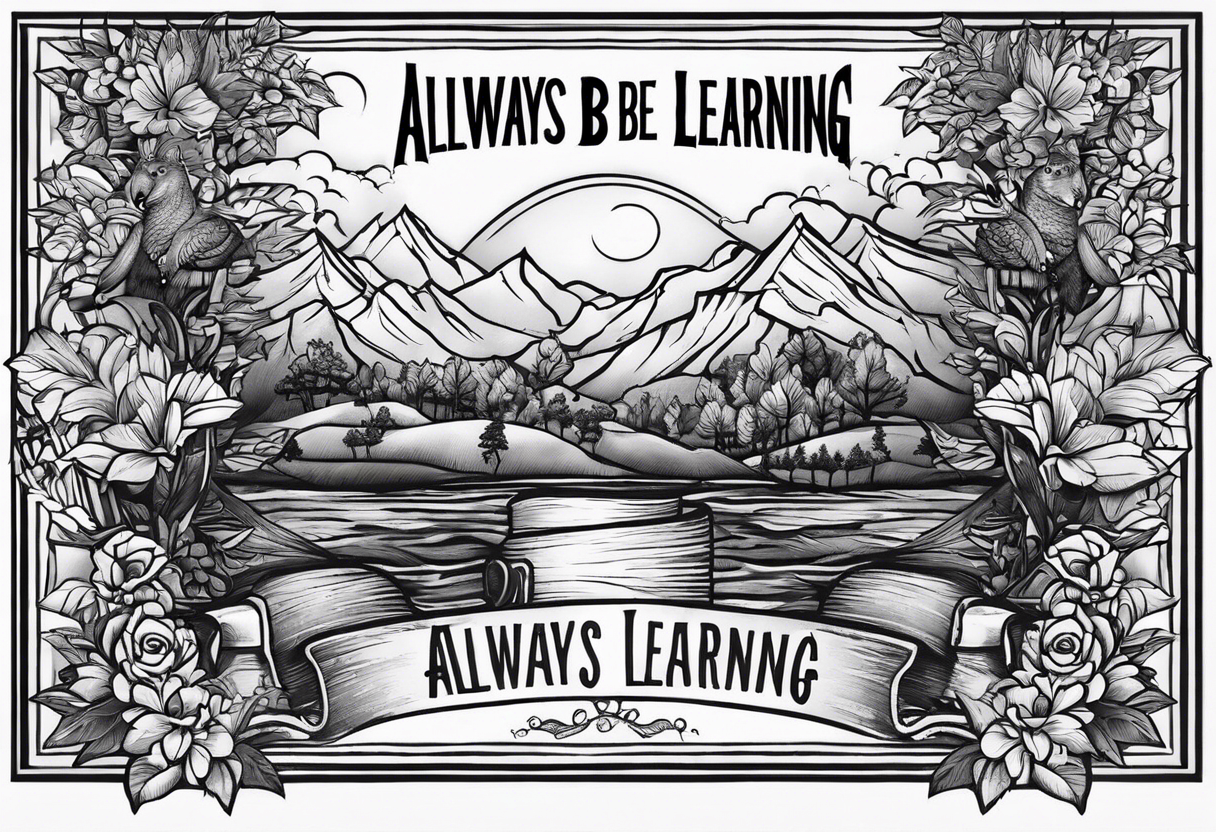 small book cover titled "always be learning" tattoo idea