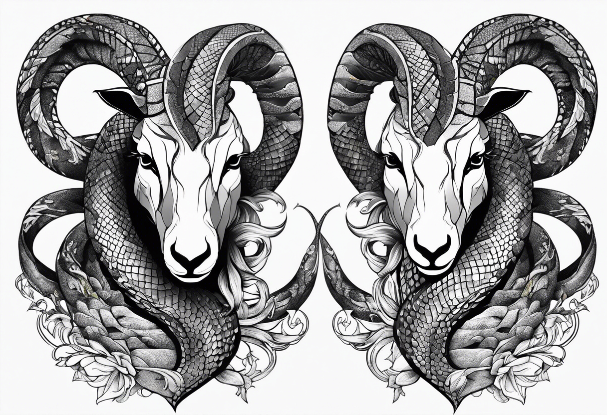 On the goat's head is a snake tattoo idea