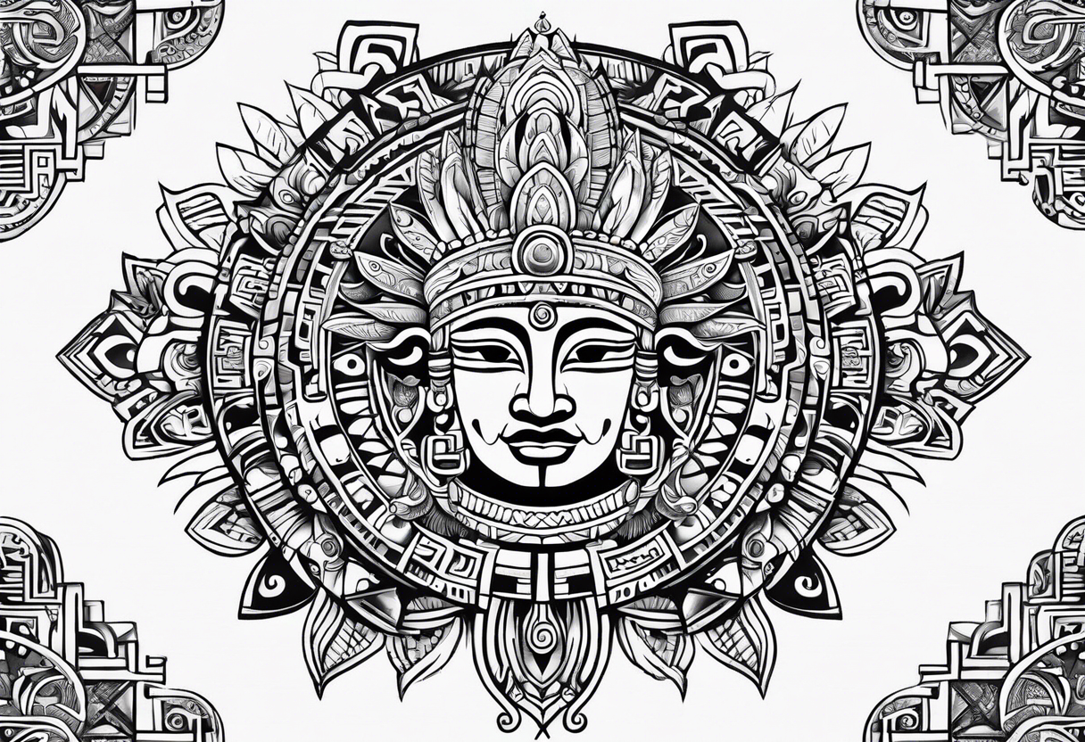 Mayan sun god tattoo idea