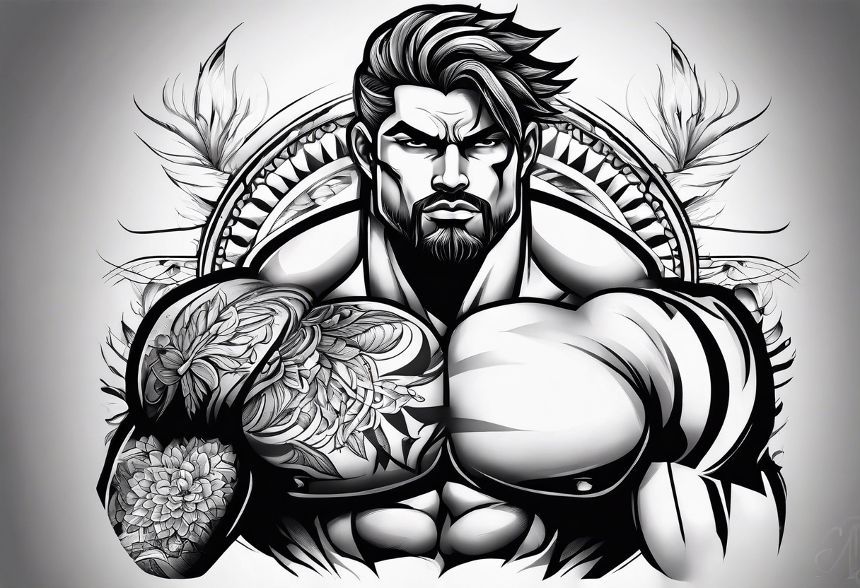 Handsome musculine tattoo idea