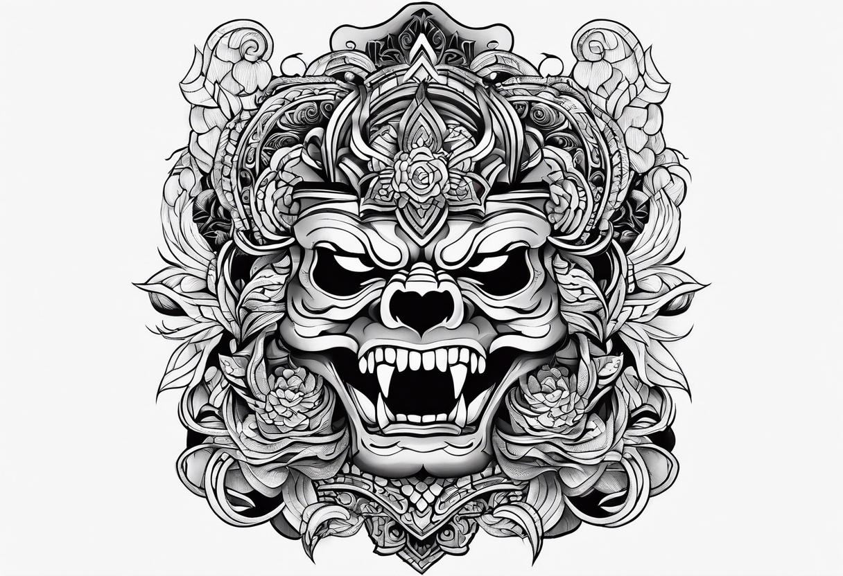 Vietnamese traditional inner bicep tattoo idea