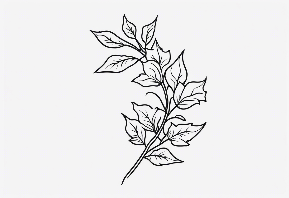 31.8742° N, 91.1366° W, with very simple ivy vines on both sides.  it will be small fine line on the back of the arm above the elbow tattoo idea