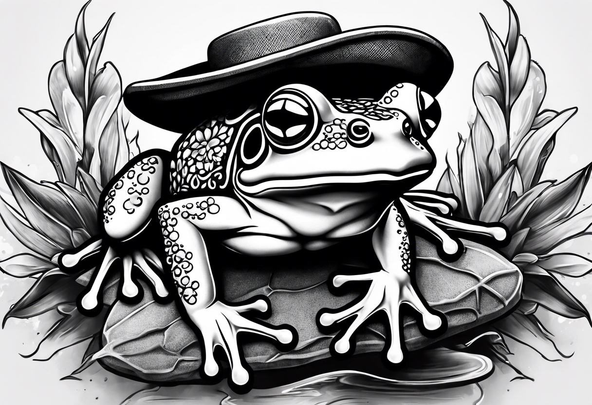 japanese 
frog with vietnam hat tattoo idea