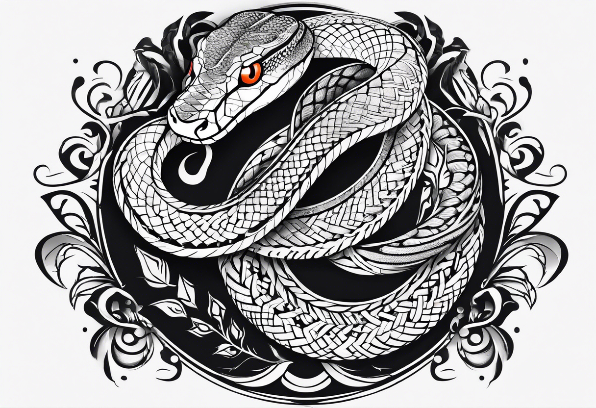 snake fast slithering from above simple tattoo idea