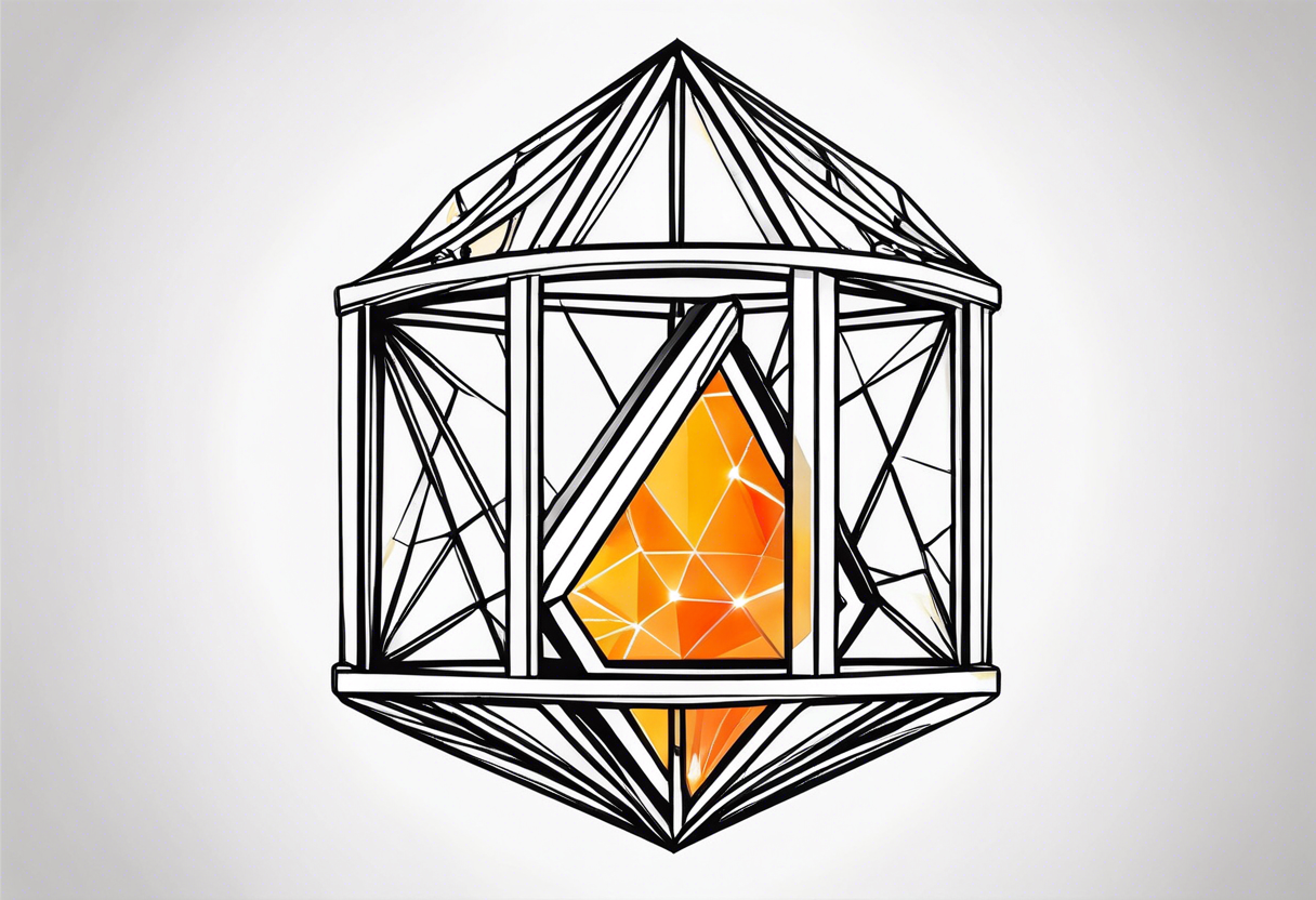 a diamond locked behind prison bars - minimal tattoo idea