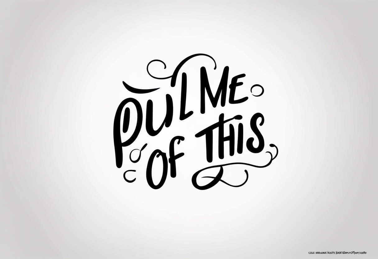 A simple quote that is curved saying “pull me out of this” tattoo idea