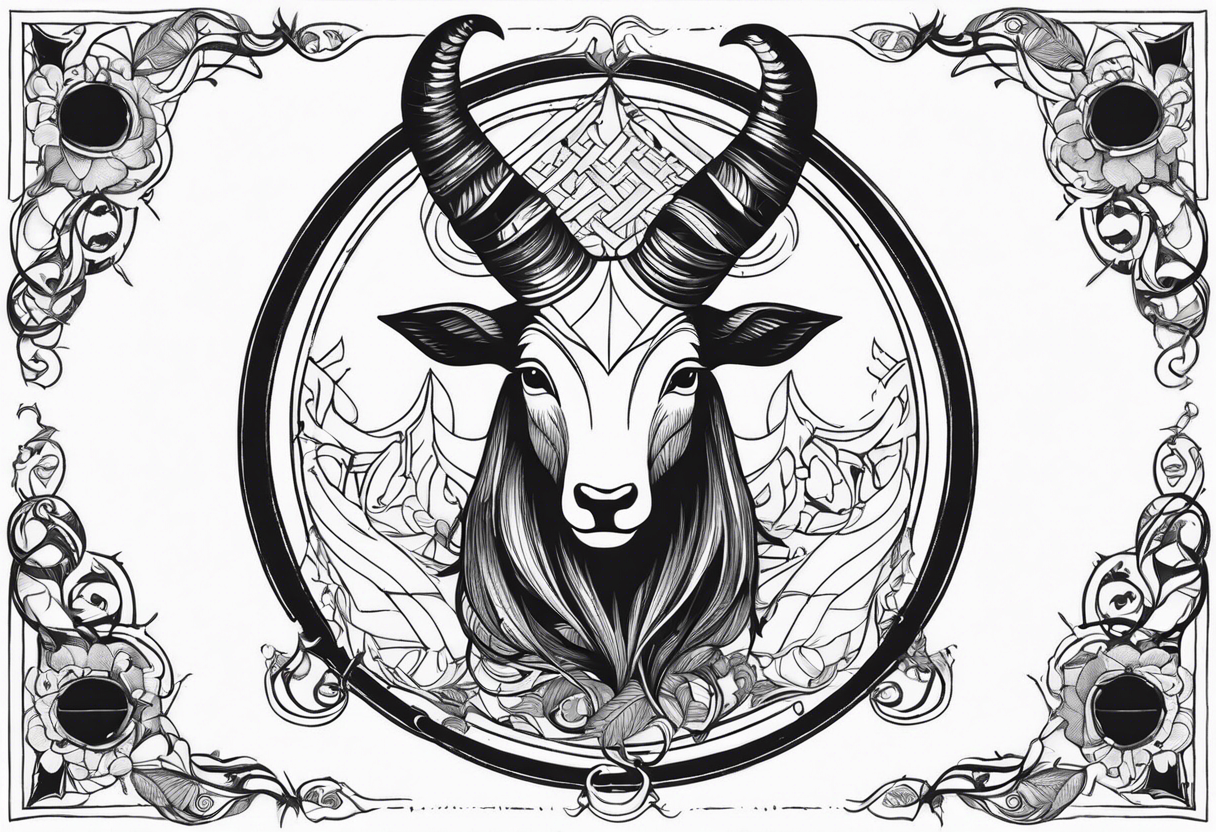 Capricornus two horns female and contains the letter S tattoo idea