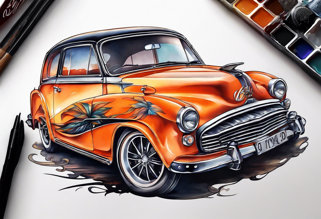 Orange car tattoo idea