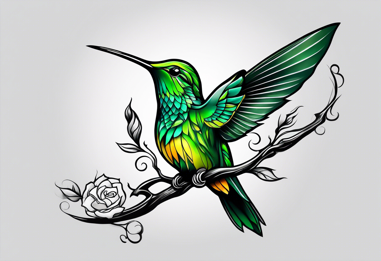 green hummingbird sad tattoo idea