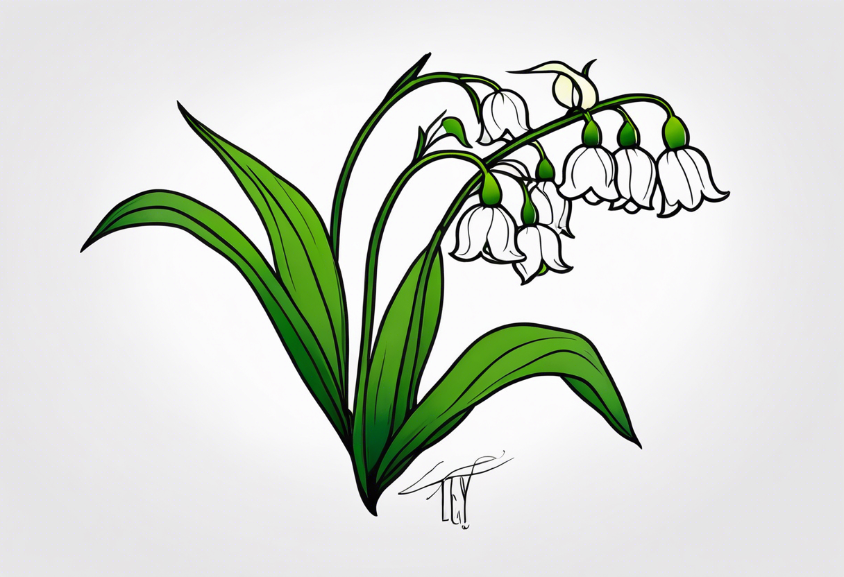 Neo traditional lily of the valley tattoo idea