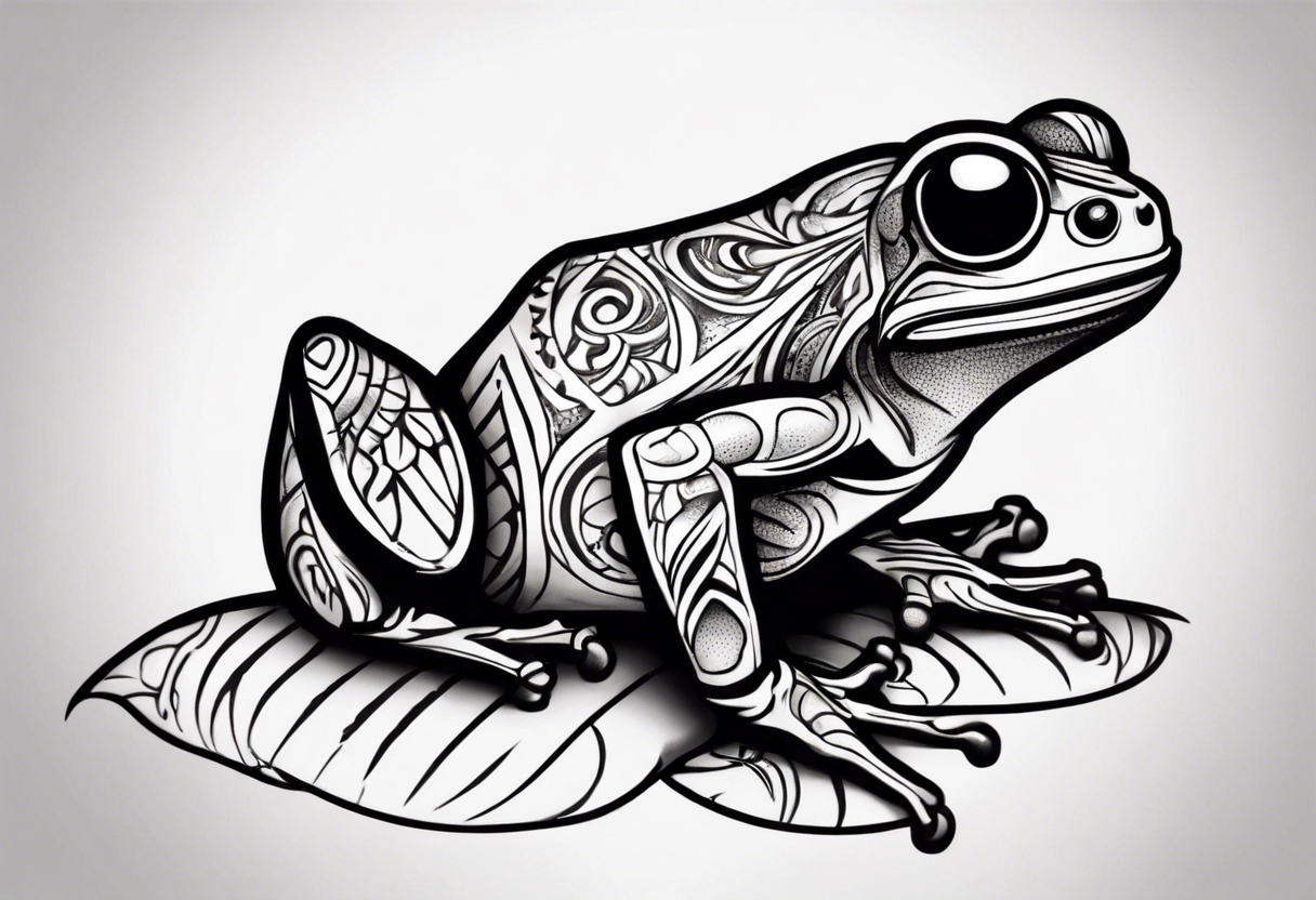 common coqui sitting on flor de maga tattoo idea