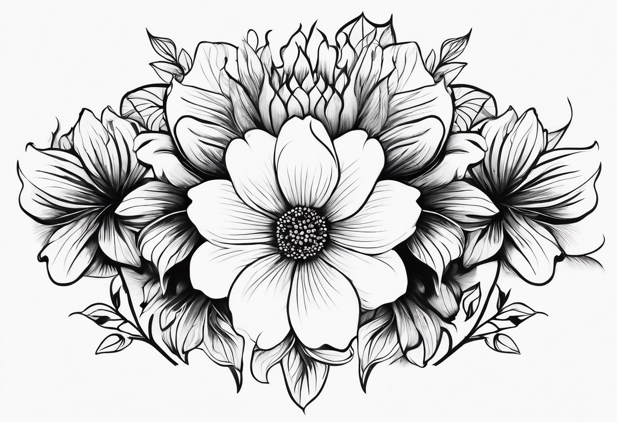 Silhouette flower armband tattoo idea