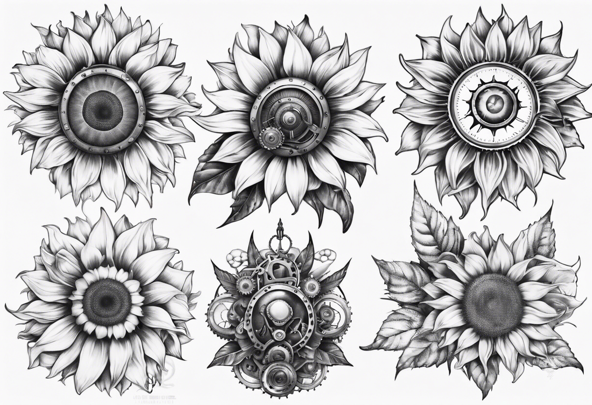 Sunflower tattoo Stock Vector Images - Alamy