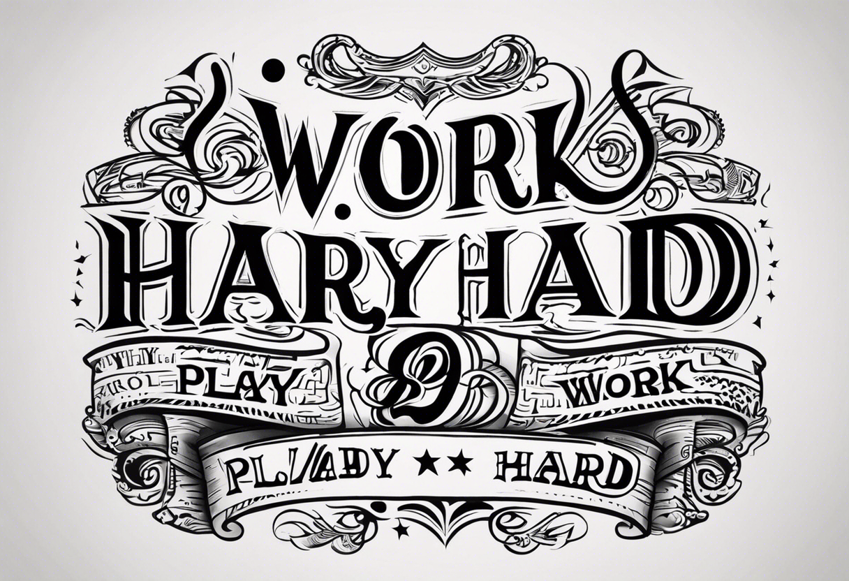 I want a tattoo containing the following two words "WORK HARD","PLAY HARD" tattoo idea